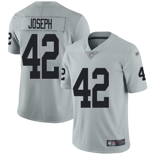 Men Oakland Raiders Limited Silver Karl Joseph Jersey NFL Football 42 Inverted Legend Jersey